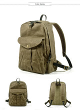 Charger l'image dans la galerie, DOVER – Mochila vintage de lona y cuero encerado – 5 colores