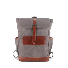 Cargar imagen en el visor de la galería, OXFORD – Mochila vintage de lona y cuero unisex-3 Colores