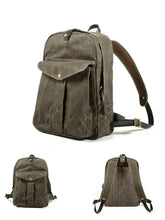 Charger l'image dans la galerie, DOVER – Mochila vintage de lona y cuero encerado – 5 colores