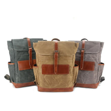 Cargar imagen en el visor de la galería, OXFORD – Mochila vintage de lona y cuero unisex-3 Colores
