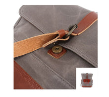 Cargar imagen en el visor de la galería, OXFORD – Mochila vintage de lona y cuero unisex-3 Colores