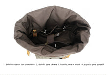 Cargar imagen en el visor de la galería, ARMY | Mochila militar lona y cuero | 3 colores