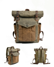 Cargar imagen en el visor de la galería, NÓMADA | Mochila de viaje cuero y lona encerada | 4 colores