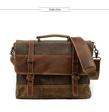 Cargar imagen en el visor de la galería, PARIS | Gran maleta para el portatil de cuero y lona | 5 colores