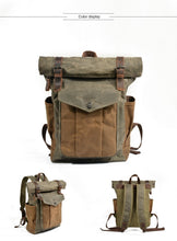 Cargar imagen en el visor de la galería, NÓMADA | Mochila de viaje cuero y lona encerada | 4 colores