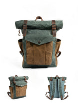 Cargar imagen en el visor de la galería, NÓMADA | Mochila de viaje cuero y lona encerada | 4 colores
