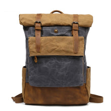 Charger l'image dans la galerie, RÒTERDAM - Sac à dos en toile et cuir de style décontracté imperméable - 4 couleurs