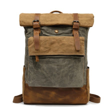 Charger l'image dans la galerie, RÒTERDAM - Sac à dos en toile et cuir de style décontracté imperméable - 4 couleurs