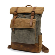 Charger l'image dans la galerie, RÒTERDAM - Sac à dos en toile et cuir de style décontracté imperméable - 4 couleurs