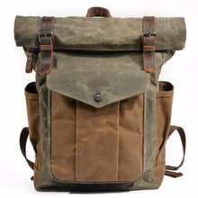 Cargar imagen en el visor de la galería, NÓMADA | Mochila de viaje cuero y lona encerada | 4 colores