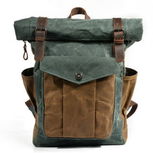 Cargar imagen en el visor de la galería, NÓMADA | Mochila de viaje cuero y lona encerada | 4 colores