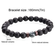 Charger l'image dans la galerie, Lune - Bracelet en pierre volcanique