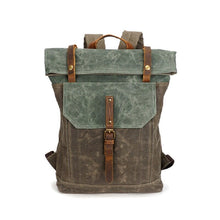 Cargar imagen en el visor de la galería, ARMY | Mochila militar lona y cuero | 3 colores
