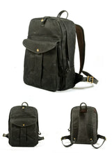 Charger l'image dans la galerie, DOVER – Mochila vintage de lona y cuero encerado – 5 colores
