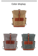 Cargar imagen en el visor de la galería, OXFORD – Mochila vintage de lona y cuero unisex-3 Colores

