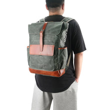 Cargar imagen en el visor de la galería, OXFORD – Mochila vintage de lona y cuero unisex-3 Colores

